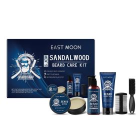 East Moon Men's Sandalwood Beard Care Set Nourishes And Restores Hair And Shavings