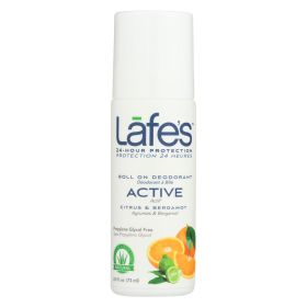 Lafe's Citrus And Bergamot Active Roll-on Deodorant - 1 Each - 2.5 Fz